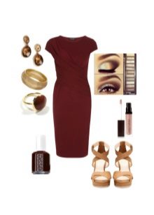 Makeup and accessories for dress eggplant color