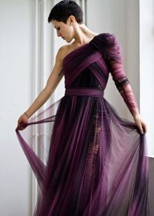 Evening eggplant dress