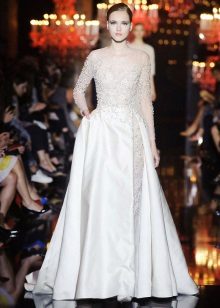 Wedding dress by Elie Saab with rhinestones embellished with a corset