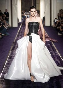 Wedding dress from Versace with a black corset