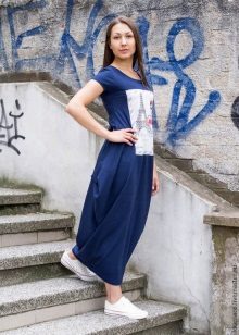 Long sporty navy blue dress