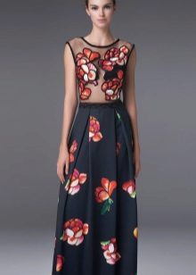 Black Floral Evening Dress