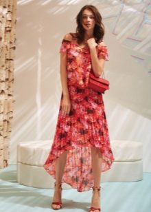 Summer dress flowered short front long back