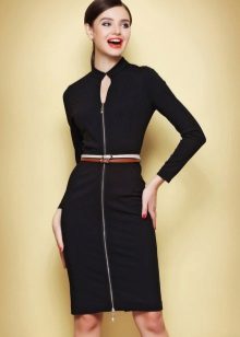 Black dress with a long sleeves in a business style