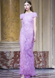 Guipure dress in a floor with than a lilac