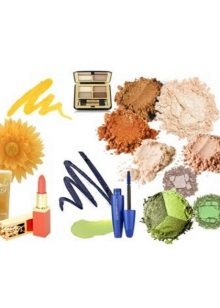 Color range of decorative cosmetics for women of the color type Autumn