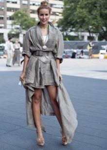 Gray linen dress