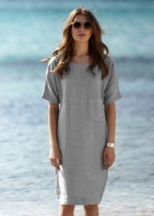 Linen dress straight cut