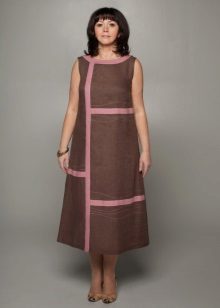 Linen dress with an A-line silhouette of medium length