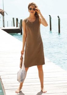 Linen dress A-shaped silhouette