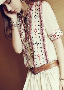 Beautiful embroidery on linen dress