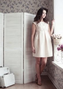 A-line dress with stiff pleats