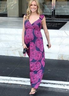 Dress with a print for pregnant women