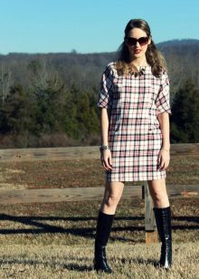 White Plaid Dress