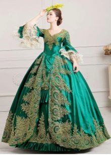 Baroque green dress