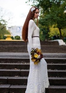 Knitted wedding dress by Anna Radaeva