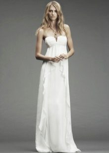 High waisted wedding dress with open neckline