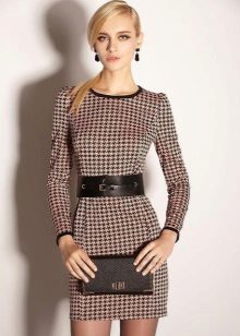 Brown dress with a print