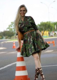 Dress with camouflage print