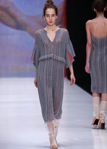 Woolen dress straight gray