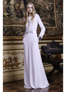 Evening dress with crepe de chine