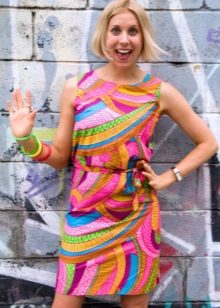 A colorful dress in the style of the 60s