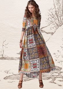 Dress in the style of ethno-boho silhouette