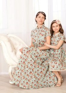 Poplin dresses for mother and daughter