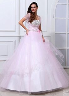 pink satin wedding dress