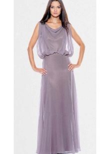 flowing long satin dress