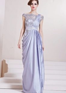 satin lace evening dress