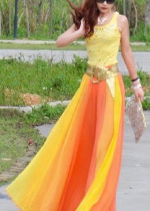 chiffon skirt with gradient colors