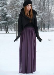 chiffon skirt in a winter wardrobe