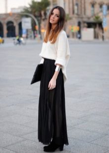 black chiffon maxi skirt