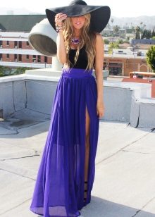 purple chiffon cut skirt