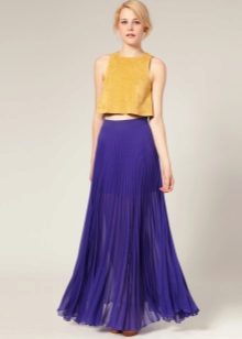 purple chiffon skirt