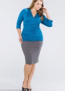 gray large pencil skirt