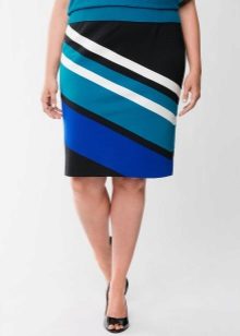  pencil skirt with oblique stripes for obese women