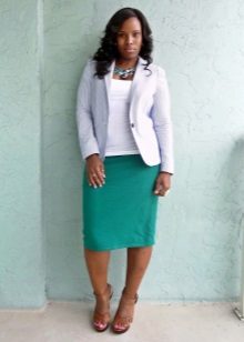  aqua pencil skirt for overweight women