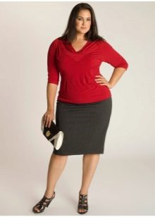 gray pencil skirt for obese women