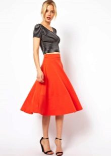 scarlet mid-length skirt