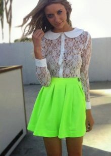 light green short skirt