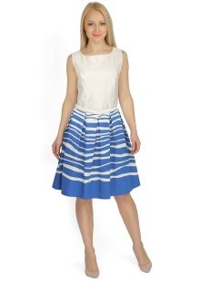 skirt with uneven horizontal stripes