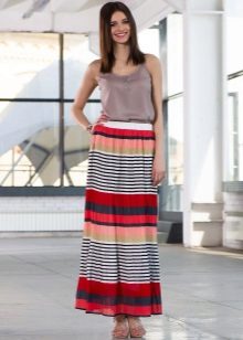 long skirt with stripes of different types