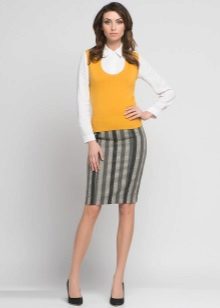 short straight striped skirt