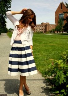 midripe skirt with wide stripes