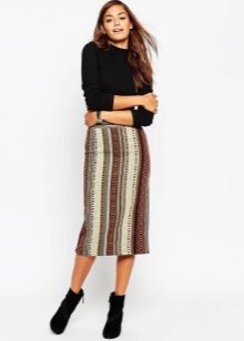 medium vertical striped skirt