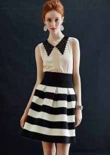 black and white striped skirt