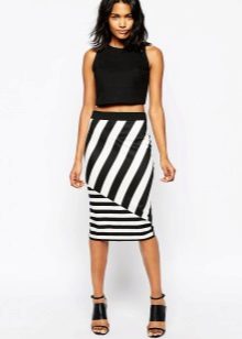 striped pencil skirt