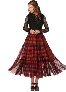 plaid skirt with elastic band